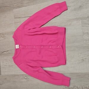 Girls Hannah Anderson pink cardigan. Size: 6-7.